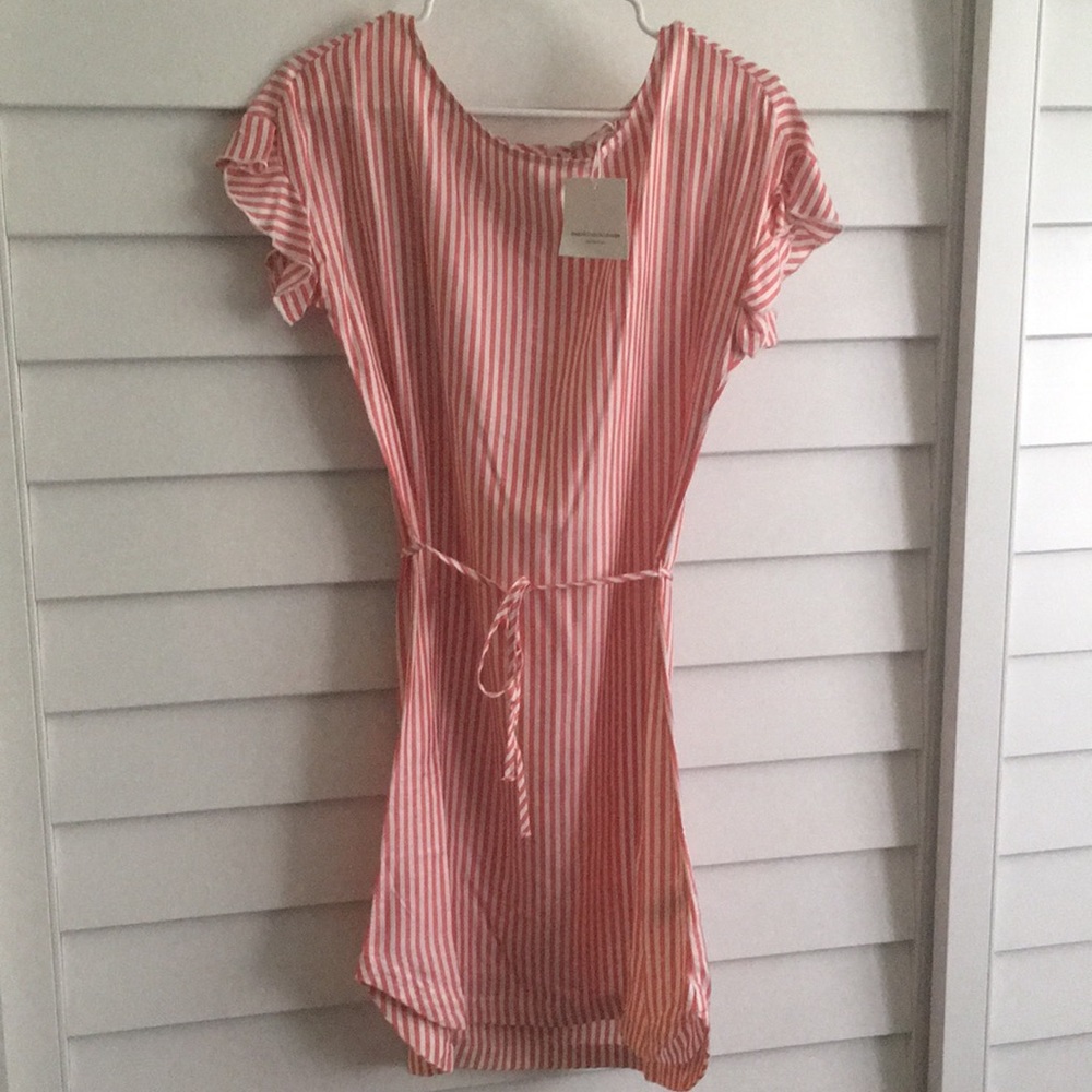 NWT red and white stripe coverup/dress